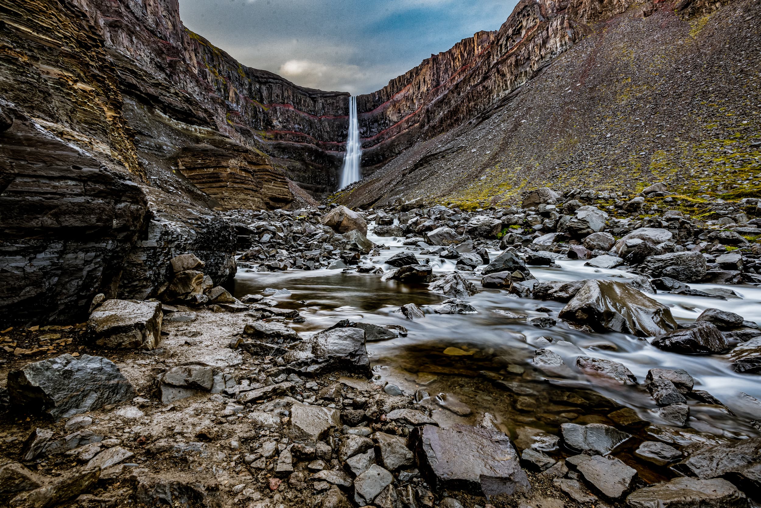 Hengifoss waterfall in Iceland