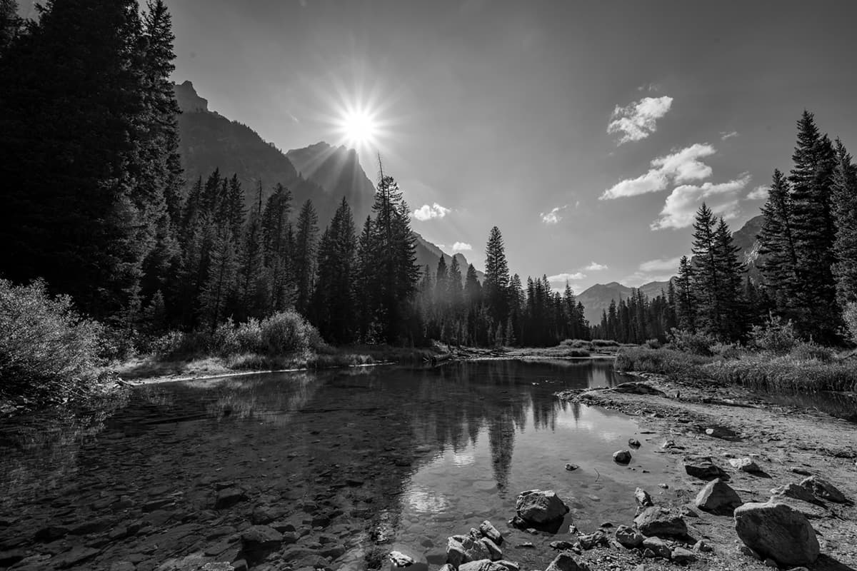 Cascade Canyon, black and white fine art landscape print